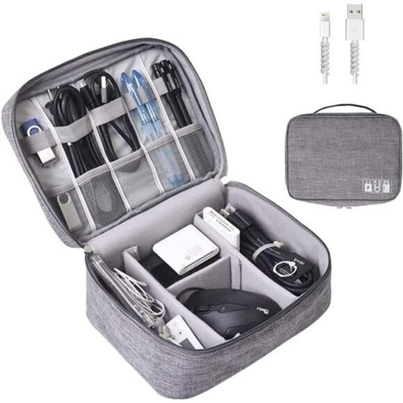 Two-Layer Multipurpose  Wateproot Electronics Accessories Bag Travel Organizer - Picture 1 of 16